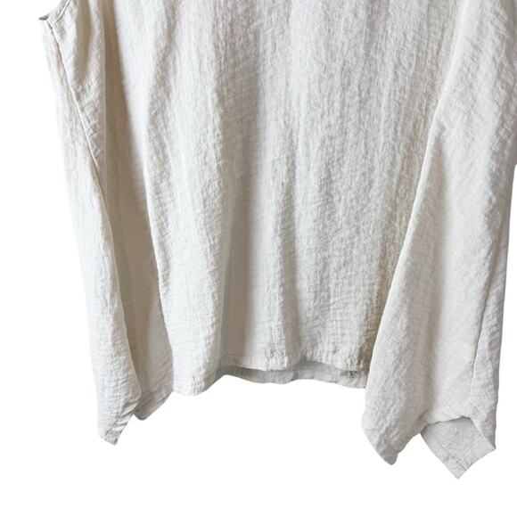 Lulu-B Women’s Sleeveless‎ Beige Tunic Tank Top Shark Bite Slit Hem V Neck Sz XL - Picture 6 of 6